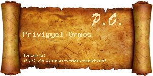 Privigyei Ormos névjegykártya